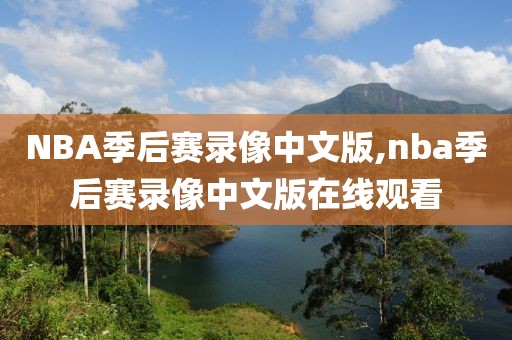 NBA季后赛录像中文版,nba季后赛录像中文版在线观看