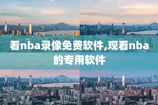 看nba录像免费软件,观看nba的专用软件