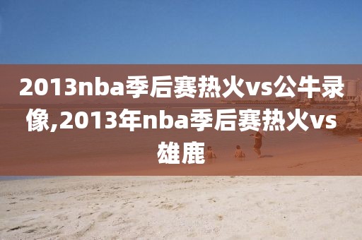 2013nba季后赛热火vs公牛录像,2013年nba季后赛热火vs雄鹿